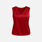Bellanoa | Women’s Satin Vest Blouse in Refined V-Neck Cut