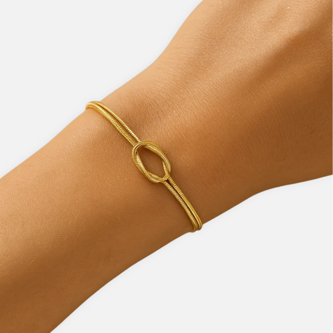 Noviqlo | Knotted Snake Chain Bracelet Gold Colour
