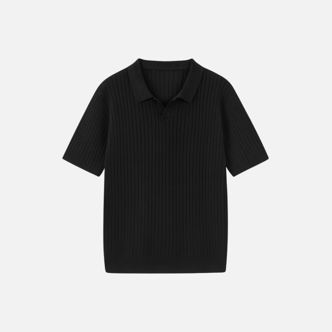 Bellanoa | Men’s Ribbed Knit Polo Shirt