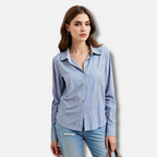 Bellanoa | Women’s Elegant Blue Striped Shirt