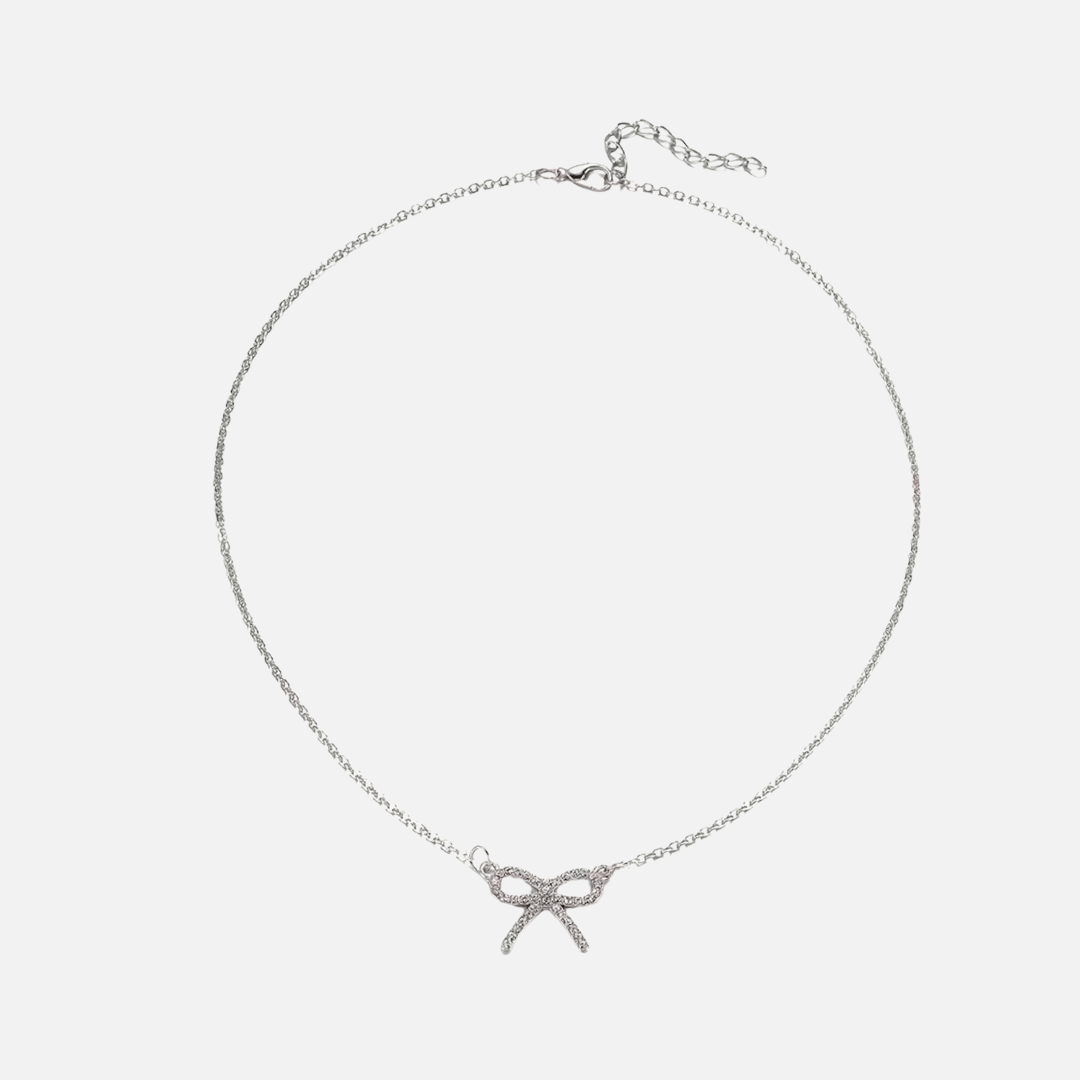 Noviqlo | Dainty Bow Pendant Necklace in Gold or Silver Colour