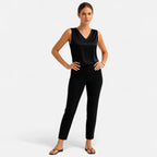 Bellanoa | Women’s Satin Vest Blouse in Refined V-Neck Cut