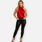 Bellanoa | Women’s Sleeveless Summer Blouse in Smooth Satin