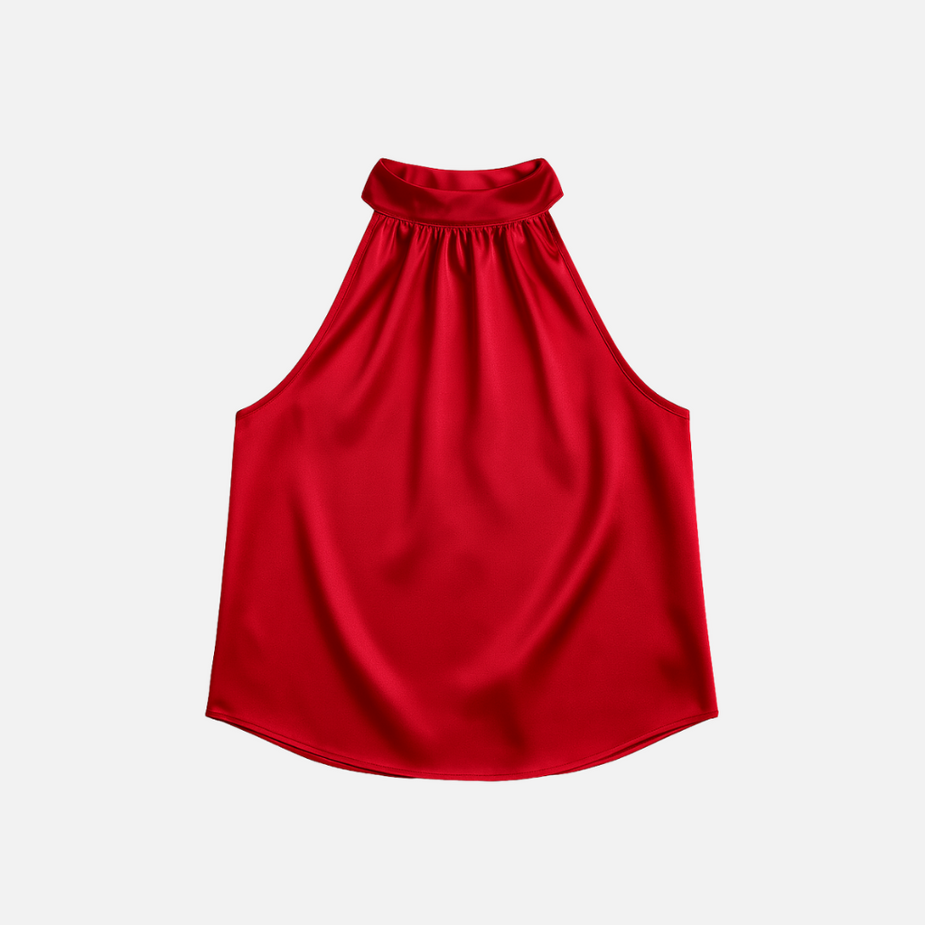 Bellanoa | Women’s Sleeveless Summer Blouse in Smooth Satin